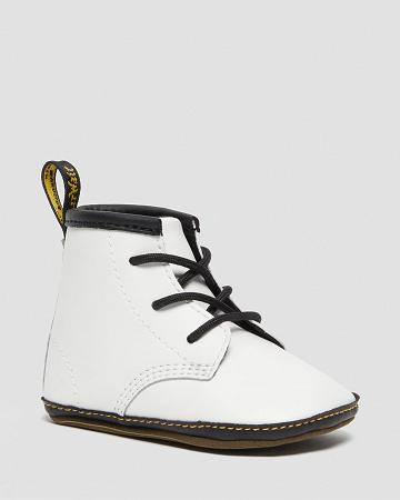 Kids' Dr Martens Newborn 1460 Auburn Leather Booties Casual Boots White | AU 661WNB